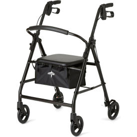 Basic Steel Rollator w/ 6" Casters, Black