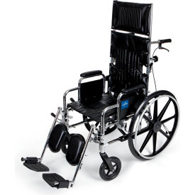 Medline Reclining Wheelchair with Removable Desk Arms and Elevating Legrests, 18"W Seat
