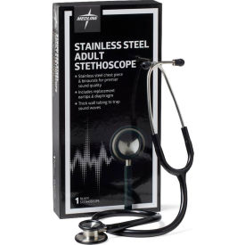 Elite Adult Stethoscope, 22"L Tubing, Black