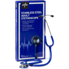 Elite Adult Stethoscope, 22"L Tubing, Blue