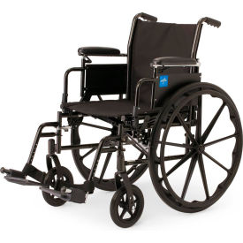 Wheelchair w/ Height Adj. Desk-Length Arms & Swing Away Footrests, 18"W Seat