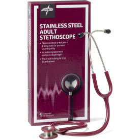 Elite Adult Stethoscope, 22"L Tubing, Burgundy