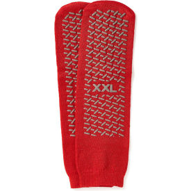 Double Tread Patient Slippers, Size 2XL, Red, 48 Pack