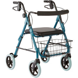 Medline Deluxe Guardian Rollator, Aluminum, Blue