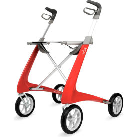 Carbon Fiber Rollator with Comfort Seat, 18-1/2"W x 24"H, Red