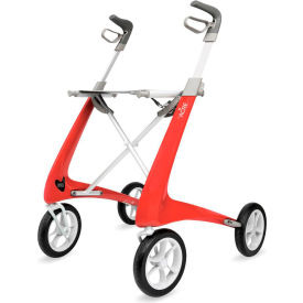 Carbon Fiber Rollator w/ Regular Seat, 16-1/2"W x 24"H, Red