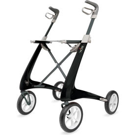 Carbon Fiber Rollator with Regular Seat, 16-1/2"W x 24"H, Black