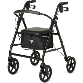 Basic Steel Rollator w/ 8" Casters, Black