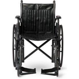K1 Basic Wheelchair w/ Swing Back Desk Length Arms & Swing Away Leg Rests, Vinyl, 20"W Seat