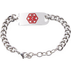 Medical Alert Bracelet Engraved w/ Diabetic, 7-1/2"L, Silver, Pack of 120