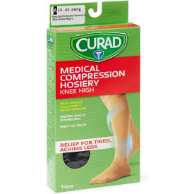Compression Hosiery w/ 30-40 mmHg, Knee High, Small, Size A, Regular, Black