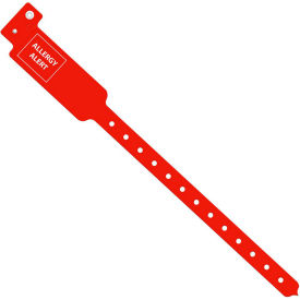 Tri Laminate Allergy Alert Wrist ID Band, 10"L, Red, Pack of 250
