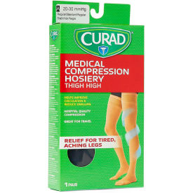 Compression Hosiery w/ 20-30 mmHg, Thigh High, Small, Size A, Black