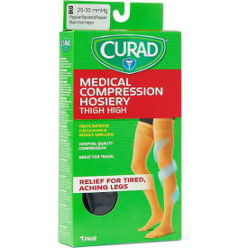 Compression Hosiery w/ 20-30 mmHg, Thigh High, Medium, Size B, Black