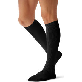 Cushioned Compression Hosiery with 15-20 mmHg, Knee High, Small, Size A, Regular, Black
