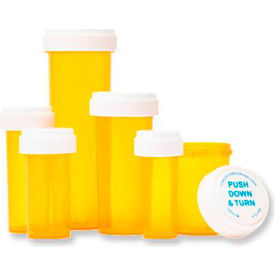 Prescription Vial w/ Reversible Cap, 13 Dram, Amber, Pack of 275