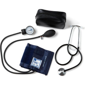 Handheld Aneroid Blood Pressure Monitor with D-Ring Cuff and Separate Single Head Stethoscope
