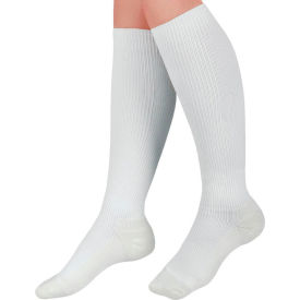Cushioned Compression Hosiery with 15-20 mmHg, Knee High, Large Size C, White