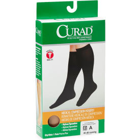 Compression Hosiery w/ 30-40 mmHg, Knee High, Small, Size A, Regular, Tan
