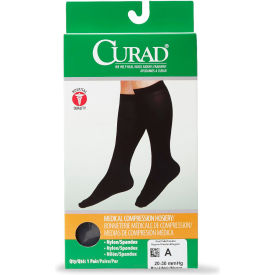 Compression Hosiery w/ 20-30 mmHg, Knee High, Small, Size A, Regular, Black