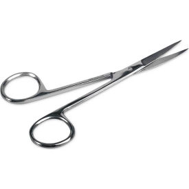 Single Use Floor Grade Iris Scissors, Straight, Non-Sterile, 4-1/2"L, Stainless Steel, 12 Pack