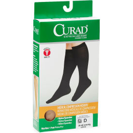 Compression Hosiery w/ 30-40 mmHg, Knee High, X-Large, Size D, Regular, Tan