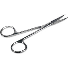 Single Use Standard Iris Scissors, Curved, 4-1/2"L, Stainless Steel, 50 Pack