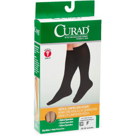 Compression Hosiery w/ 20-30 mmHg, Knee High, 3X-Large Size F, Regular, Tan