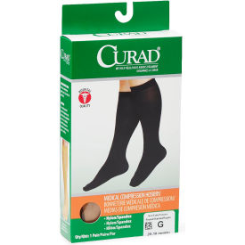 Compression Hosiery w/ 20-30 mmHg, Knee High, 4X-Large, Size G, Regular, Tan