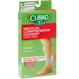 Compression Hosiery w/ 30-40 mmHg, Knee High, Medium Size B, Regular, Tan