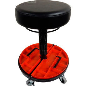 Tool Trolley w/ Round Ring Control & Removable Parts Tray, Vinyl, Black