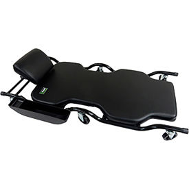 Heavy-Duty Creeper with Adjustable Headrest and 20 Inch Wide Bed and Parts Tray, 500 lb. Capacity, Black