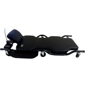 Heavy-Duty Creeper with Adjustable Headrest, 20" Wide Bed, Parts Tray, Light, 500 lb Capacity, Black
