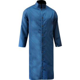 Vinex Flame Retardant Coat, 50"L, Navy Blue