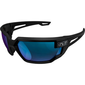 Vision Type-X Protection Safety Eyewear, Blue Mirror Lens, Black Frame