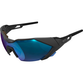 Vision Type-E Safety Eyewear, Blue Mirror Lens, Gray Frame