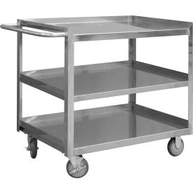 Stock Cart with 3 Shelves, Stainless Steel, 1200 lb. Capacity, 36"L x 18-1/8"W x 35"H