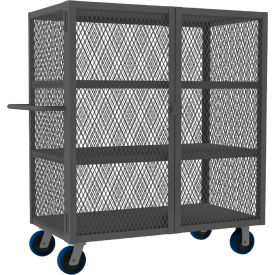 Mesh Truck with 2 Fixed Shelves, Steel, 2000 lb. Capacity, 54-1/2"L x 26"W x 56-7/16"H