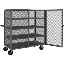 Mesh Truck w/ 3 Fixed Shelves, Steel, 2000 lb. Cap., 54-1/2"L x 26"W x 56-7/16"H
