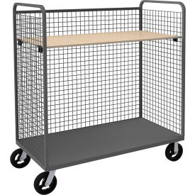 Wire Cart with Shelf Holder, Steel, 1600 lb. Capacity, 48"L x 30" W x 68-9/16"H