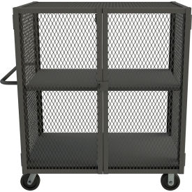 Mesh Truck w/ 1 Adjustable Shelf, Steel, 2000 lb. Cap., 54-1/2"L x 32"W x 56-7/16"H