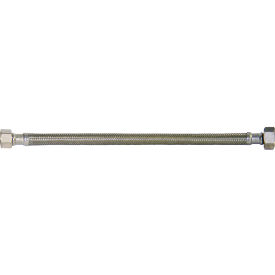 Flexible Stainless Steel Faucet Connector, 12"L, 1/2" x 1/2" OD x FIP