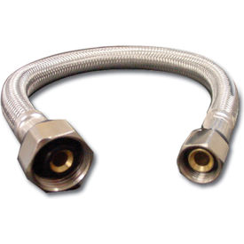 Flexible Stainless Steel Faucet Connector, 12"L, 3/8" x 1/2" OD x FIP