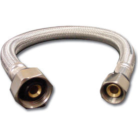 Flexible Stainless Steel Faucet Connector, 30"L, 3/8" x 1/2" OD x FIP