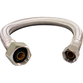 Flexible Stainless Steel Faucet Connector, 16"L, 3/8" x 1/2" OD x FIP