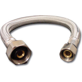 16" Flexible Stainless Steel Toilet Connector, 3/8" x 7/8" OD x BC