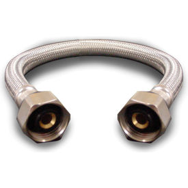 Flexible Stainless Steel Faucet Connector, 12"L, 1/2" x 1/2" FIP x FIP