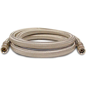 Flexible Stainless Steel Icemaker Connector, 84"L, 1/4" x 1/4" OD x OD