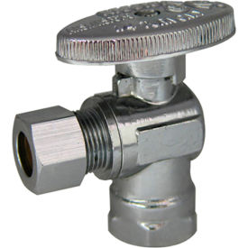 1/4 Turn Angle Stop, Chrome Plated, 3/8" FIP x 3/8" OD Comp