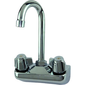 Wall Mount Two Handle Faucet w/ 6" Gooseneck Spout